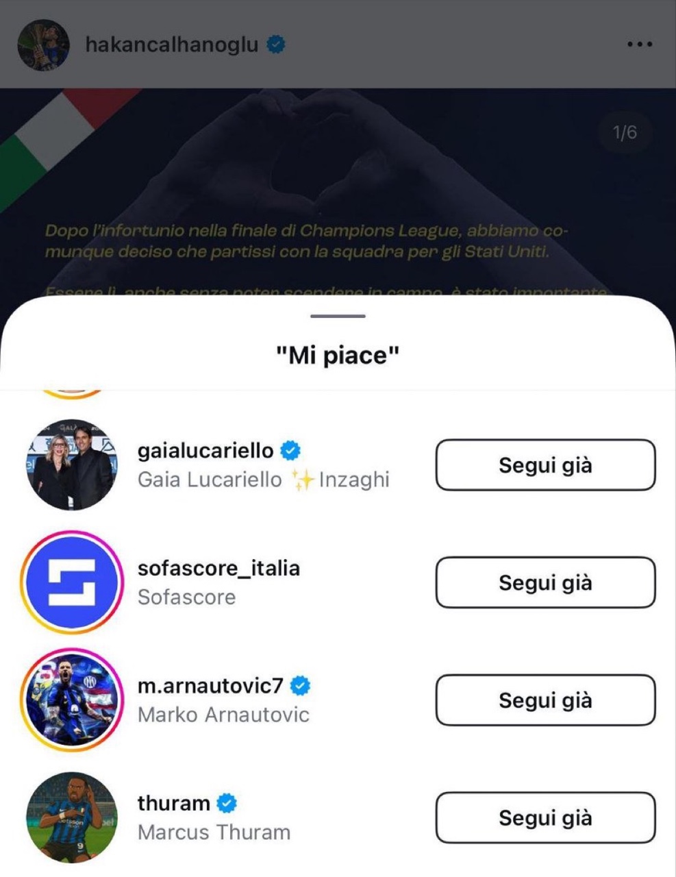 力挺！小图拉姆、阿瑙托维奇、小因扎吉妻子点赞恰尔汗奥卢社媒